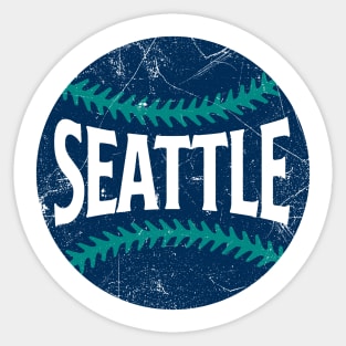 Seattle Retro Baseball - White Sticker